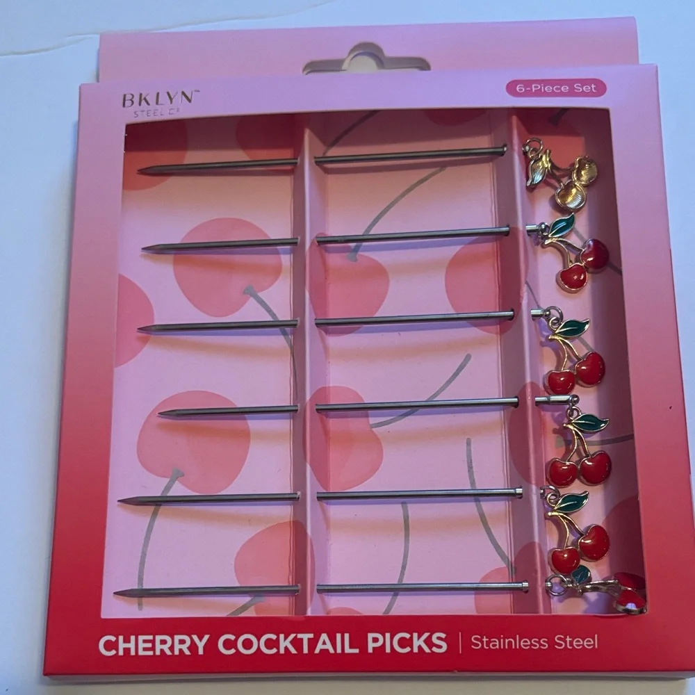 BKLYN Steel CO | Steel stick with a pair of cherries on top with gold trim 6 Abl